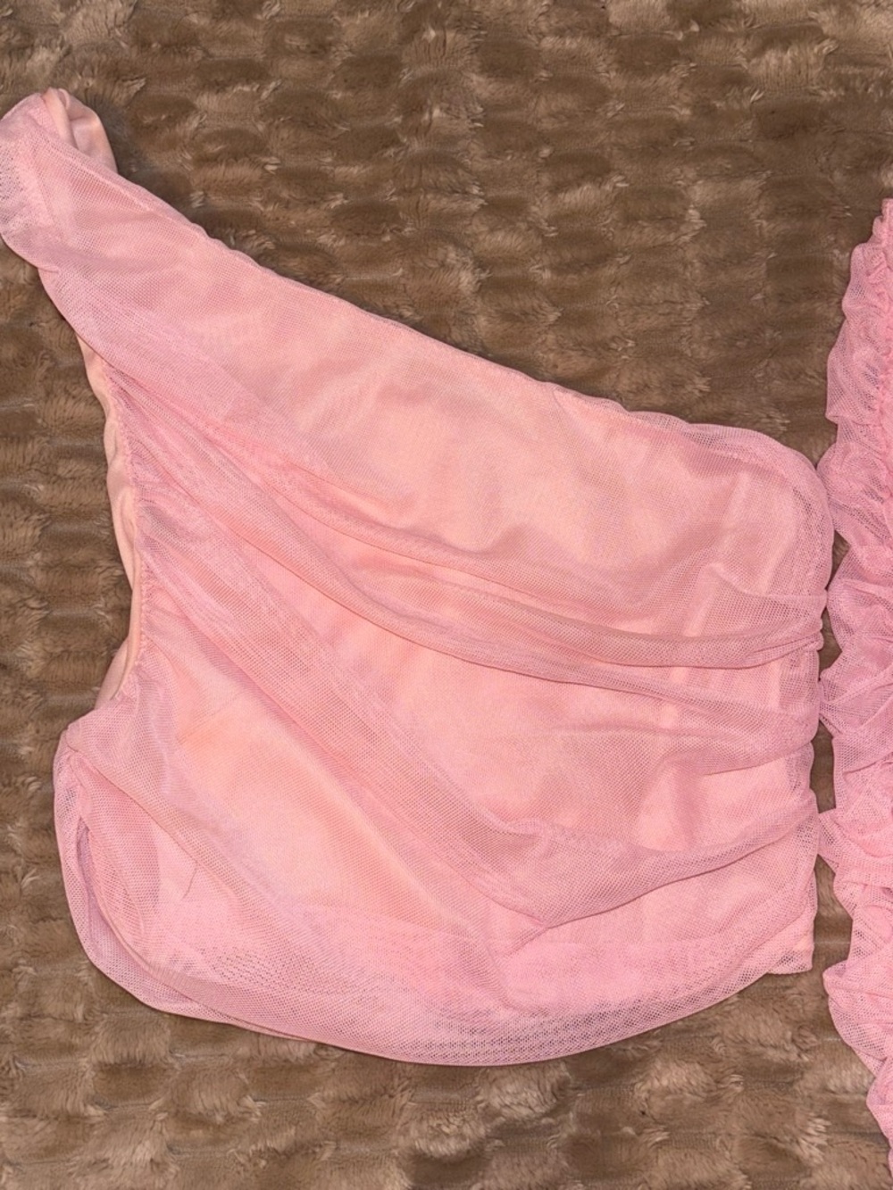 Fashion Nova Blush Pink One-Shoulder Maxi Dress